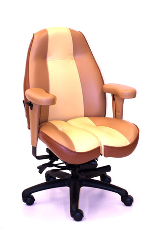 Ultimate Executive mid-back in Pecan/Chamois UltraLeather two-tone with contrast piping $2,545